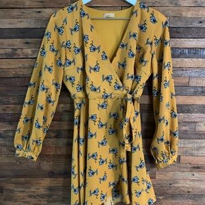 Wrap around long sleeve dress